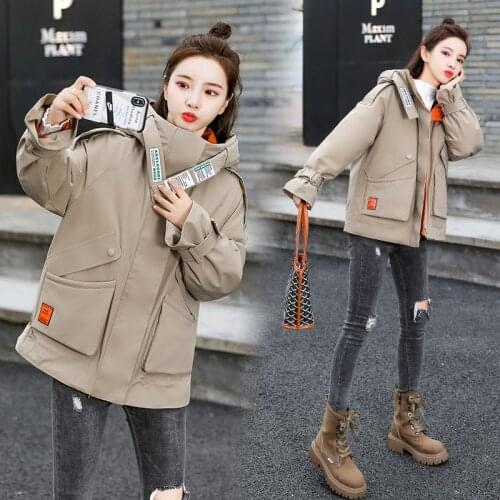 Fashion korean style loose size women jackets down cotton wind proof womens winter coats thick super warm casual medium parker