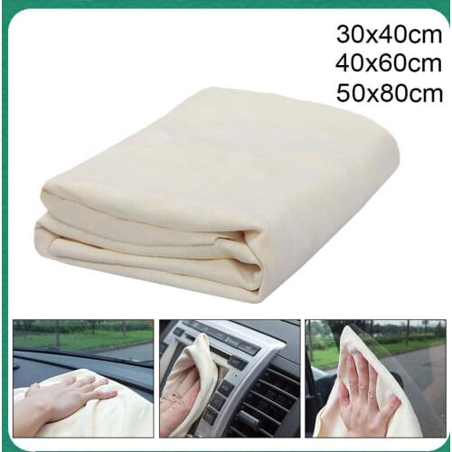 Natural Shammy Chamois Leather Auto Car Detailing Cleaning Cloth Car Wash Suede Absorbent Quick Dry Towel Genuine Sheepskin