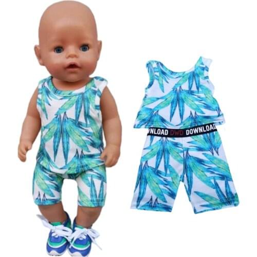 Doll Clothes shirt and short pants sets for 45 cm reborn baby doll Clothes and Accessorie