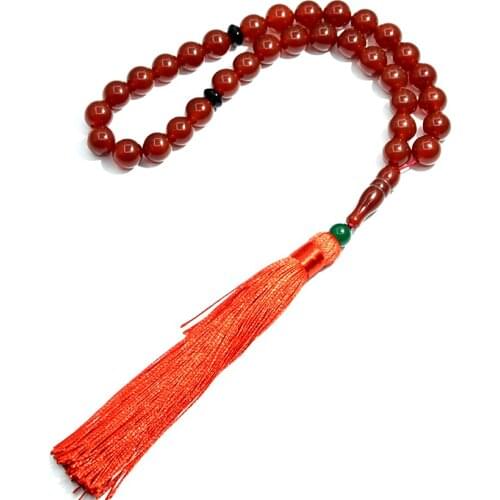 Wholesale Muslim Taisbyha agate 33 rosary 8mm 10mm Dark Red agate ball Subhah counter Crimson agate 33 beads Free Shipping