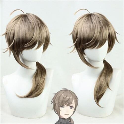 Anime VTuber Hololive Kanae Wig Brown Straight Ponytail Cosplay 55cm Long Heat Resistant Synthetic Hair Role Play