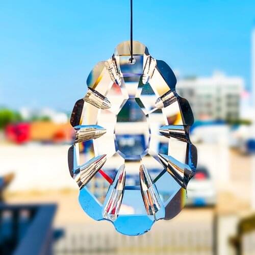 1PC Pine Cone Glass Crystals Suncatcher Crystal Prisms Chandelier Part Pendant Chakra Hanging Crystal Home Wedding Decor 60/75mm