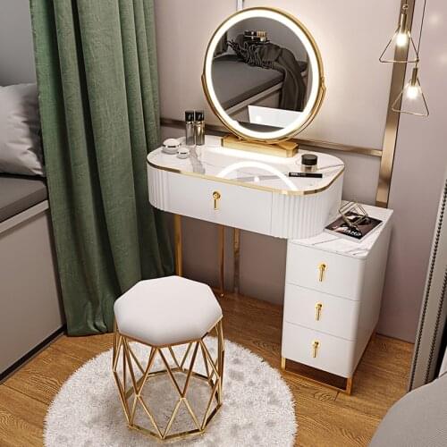 Gilrs Light Luxury Home Furniture Dressing Table Bedroom Modern Minimalist Small Apartment Mini Makeup Table Storage Cabinet