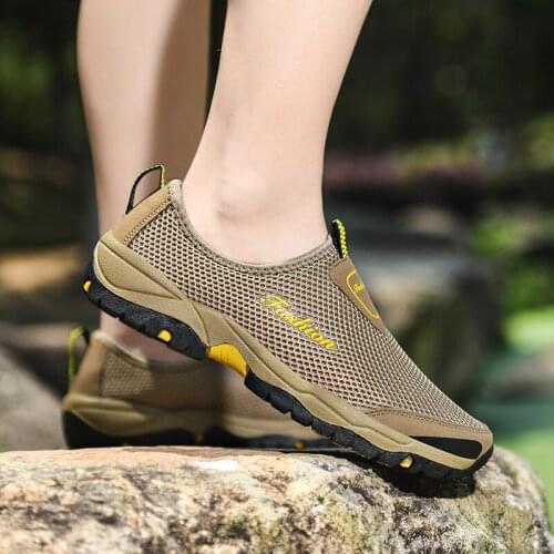 Mens Genuine Leather Shoes Summer Breathable Tennis Male Holes Hollow Sandals For Outdoor Mesh Beach Gray Sneaker Sports Casual