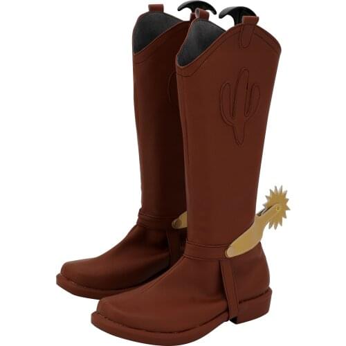 Toy Cosplay Story Sheriff Woody Cosplay Boots PU Leather Shoes Anime Cosplay Costume Brown Shoes European Size