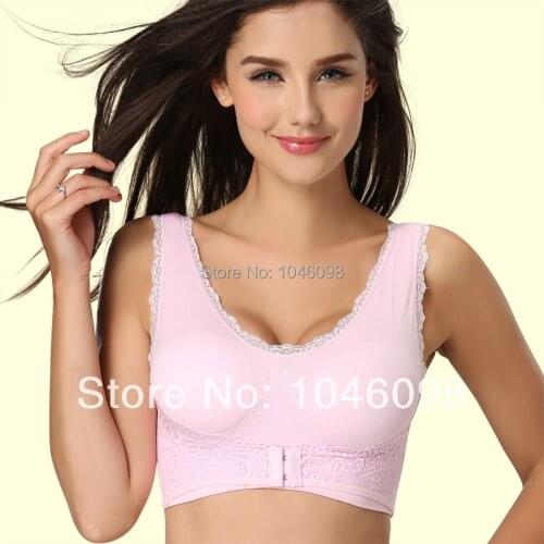Sexy Women tops Stretch wire free Bra sweatshirt lingerie push up bts Full Coverage front button 32-40 A B C D cup bra C4