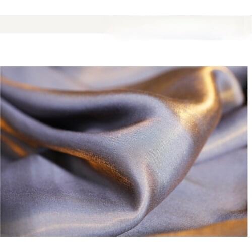 Width 57'' Fashion Simple Two Color Gradual Smooth Satin Fabric By The Half Yard For Creative Dress Shirt Material