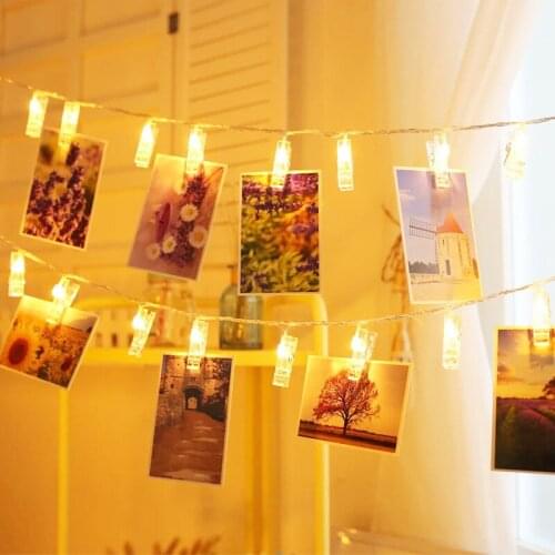 LED String Fairy Light Holiday Lighting 1M 2M 3M 5M 6M Photo Clip String USB Battery-powered Garland Decor for Home Room
