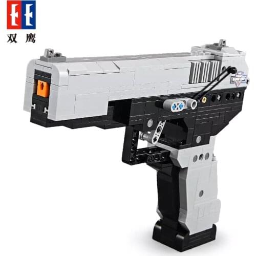 Fit Technic Series Gun Handgun Pistol Can Fire Bullets Set Desert Eagle & M23 DIY Model Building Blocks Toys For Kids Boys Gifts