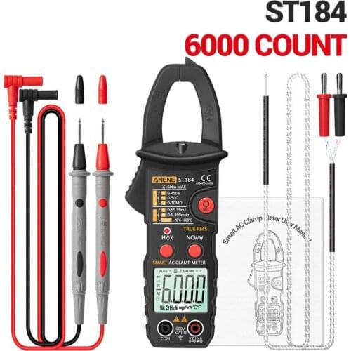 ST184 Digital Multimeter Clamp Meter True RMS 6000 Counts Professional Measuring Testers AC/DC Voltage AC Current Ohm