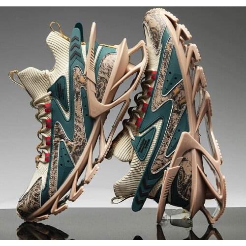 Outdoor cushion sock sneakers Male running shoes Man sport shoes sports tennis for men brown knitting Tennis trainers