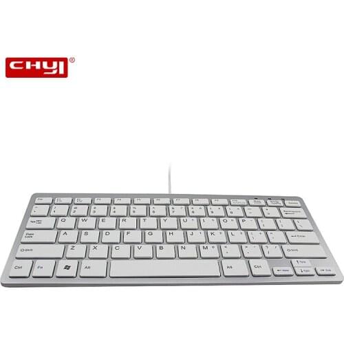 CHYI Ultra Thin Wired Keyboard English PCB Super Slim Mini 78 Keys Ergonomic Design Gaming Multimedia Keypad For PC Table Laptop