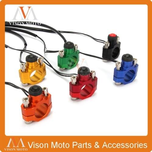 Universal CNC Billet Kill Switch Button Rotating Bar Clamp For YZF CRF Husaberg Husqvarna Motorcycle Dirt Pit Bike ATV Quard