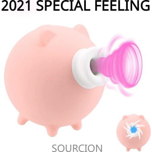 SWT Sucker Vibrator For Clitoris Cute Pig Sex Toy Nipple 10 Frequency Female Breast Massage Vibrators For Women Masturbator