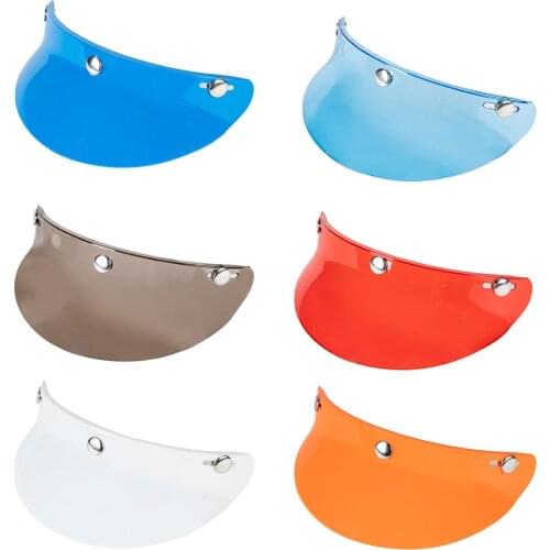 Vintage 3-Snap Motorcycle Helmet Visor Peak Open Face Sun Shade Shield