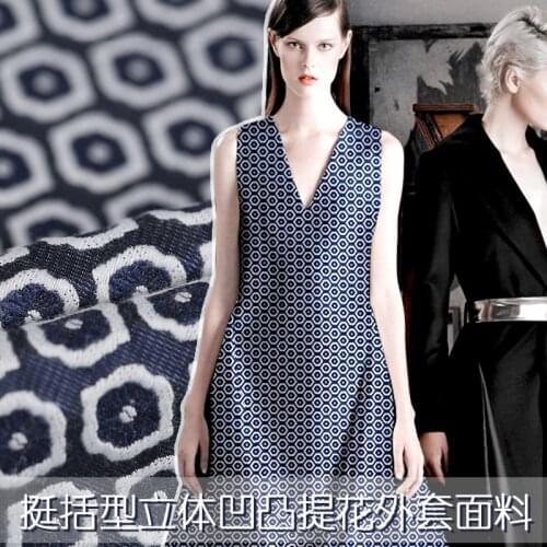 150cm wide autumn jacquard fabric crisp bony fabric coat blue bud cotton blend brocade windbreaker fabric jacquard cloth
