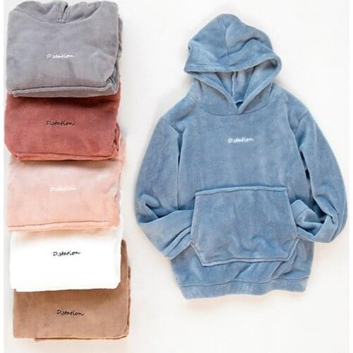 Womens winter ladies pajamas suits flannel warm home wear autumn and winter casual wear thick warm mens pajamas home pants