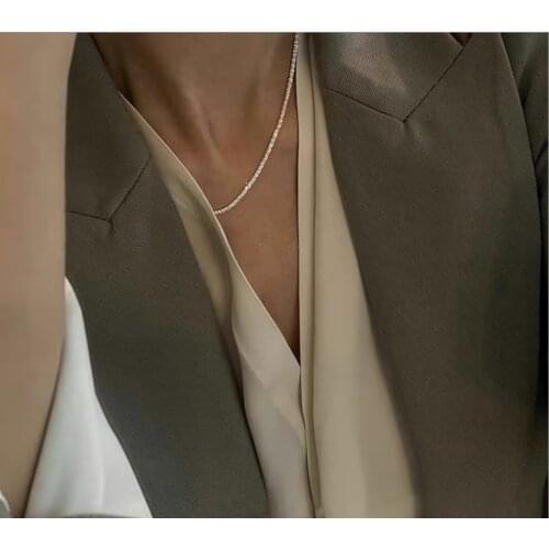 Women Choker Clavicle Chain Silver Color Cross Necklaces Simple Party Necklace Gift For Women
