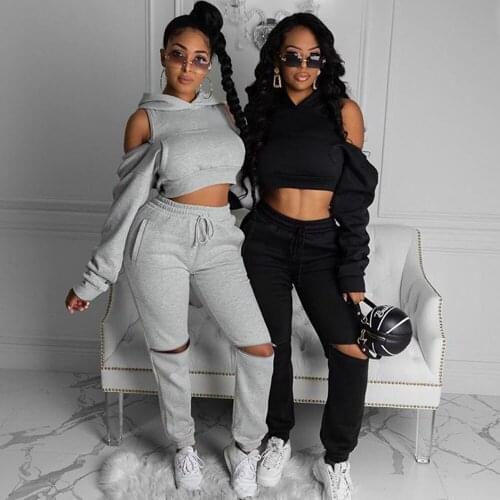 Streetwear Casual Workout Two Piece Set Women Matching Sets Pullover Hoodies Top and Pants Sweat Suits Tracksuits Sportswear