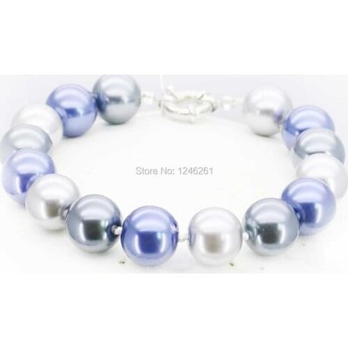 10mm Accessories Blue White Silvercolor Glass Pearl Beads Bracelet Jewelry Making Design Christmas Gifts Girls