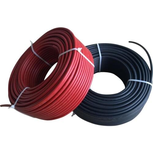 10 mm2 Solar PV Cable PV1-F 1*10mm2 Single-core Stranded Cable Electric Wire 10meters/lot TUV Aprroved