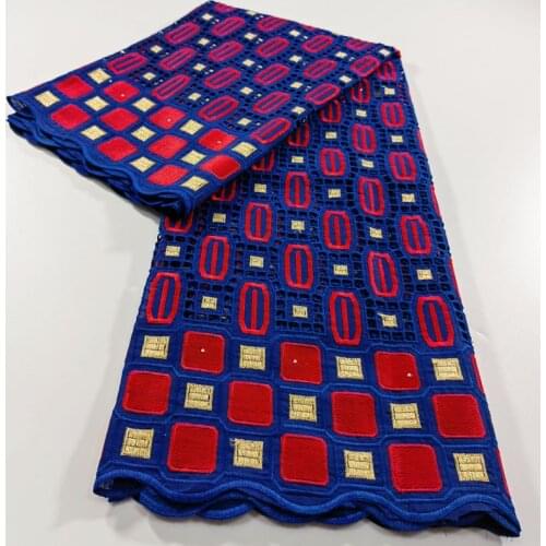 2021High Quality African Nigerian Tulle Lace Fabric Wedding Party Gown Dress Swiss100% Cotton Fabric Embroidered Damask 2.5Yards