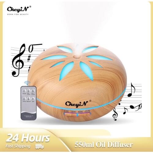 550ml Multifunctional Timer Aroma Oil Diffuser Bluetooth Music Speaker Mist Maker Sprayer Aromatherapy Essential Oil Diffuser