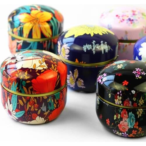 8pcs Retro Round Tea Cans Moisture-Proof Coffee Storage Box Sealed Tea Iron Packing Box Chocolate Candy Gift Boxes Tin Jars