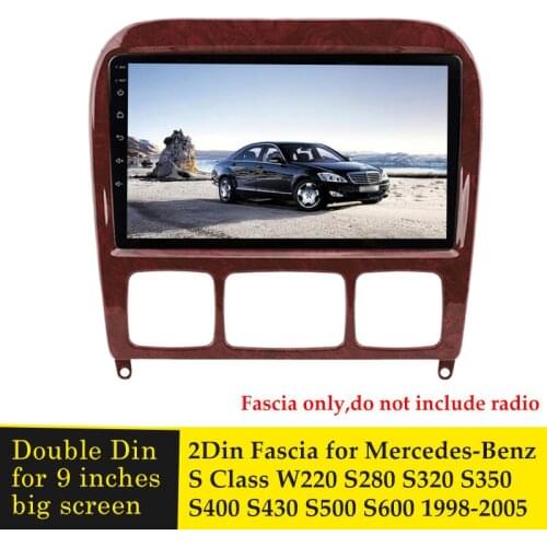 9 Inch Big Screen Car Fascia Frame Adapter For Mercedes-Benz W220 S280 S320 S350 S400 2Din Dash Stereo Audio Fitting Panel Bezel