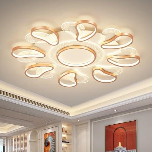 Acrylic Petal-shaped Led Chandelier Modern Minimalist Living Room Ceiling Lamp Bedroom Lights Lighting Home Dining Gold Lustre