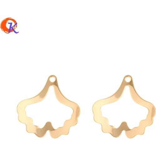 Cordial Design 50Pcs 22*23MM Jewelry Accessories/Charms/Hand Made/Leaf Shape/Genuine Gold Plating/DIY Making/Earring Findings