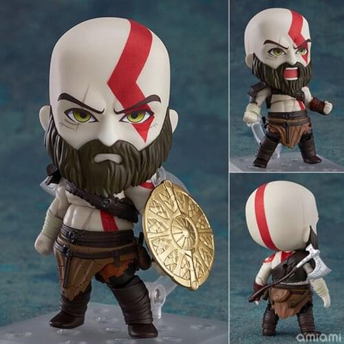 10cm Anime God Of War Kratos 925# Q Version Of Clay Changeable Face PVC Model Toy Boxed Desktop Doll Decoration Collection