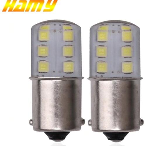 2x Car LED Signal Bulbs P21W 1156 BA15S 1157 BAY15D 12V Turn Lamp Super Bright Auto Reverse Parking Brake Lights 12V White Red