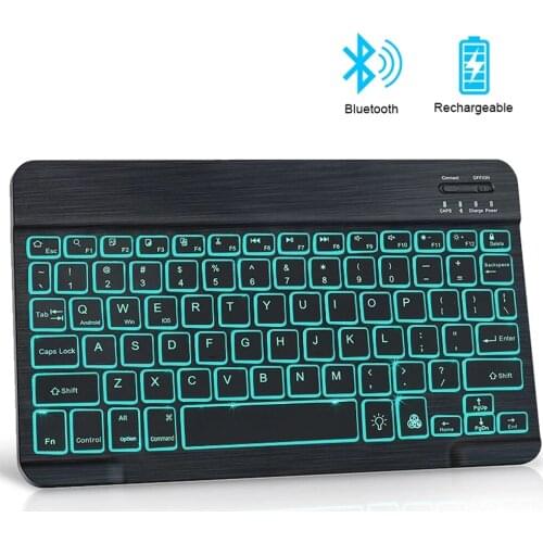 Wireless Bluetooth-compatible Keyboard Mini RGB Backlit Keyboard Rechargeable Long Standby Time Peripheral For ipad Phone Tablet
