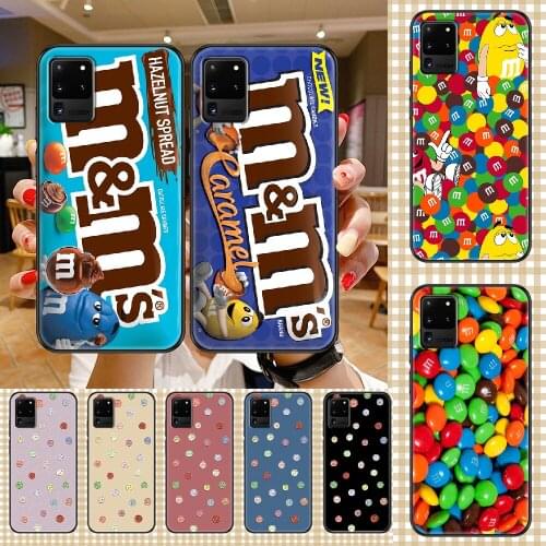 M&Ms Chocolate Phone case For Samsung Galaxy Note 4 8 9 10 20 S8 S9 S10 S10E S20 Plus UITRA Ultra black 3D shell fashion