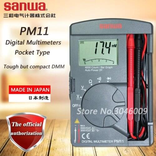 Sanwa PM11 Digital Multimeters / Pocket Type, Compact Meter Multimeter Resistance / On / Off / Frequency / Diode Test