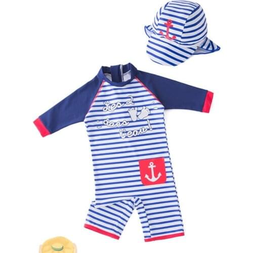 Children Boys Swimwear Fashion Swimming Bathing Kids Boy Sunfing Swimsuit Kids Swimwear For Boy Romper+Cap Kids Swimwear For Boy