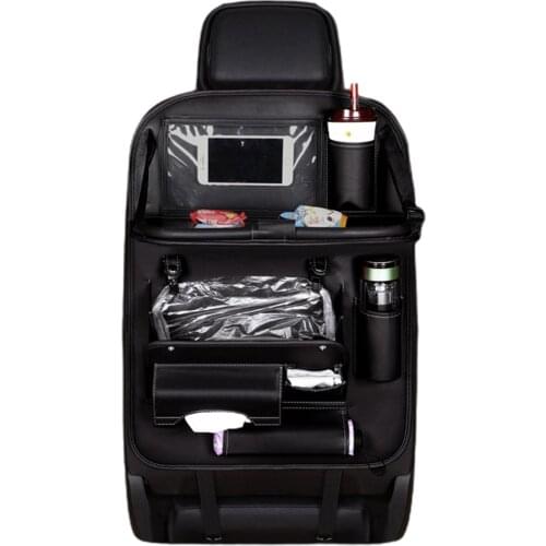 Car Seat Back Storage Folding Rack High-strength PU Leather Interior Protector Accessoires Multi-functional Garbage Bag