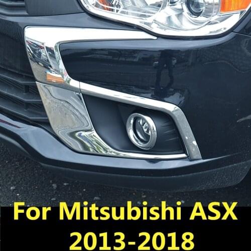 For Mitsubishi ASX 2013-2018 Car Rear Fog Light Front fog lights Cover Trim Strip ABS Chrome Frame Lamps Car-styling Strips