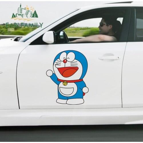 EARLFAMILY 43cm x 33.4cm For Doraemon Car Stickers Waterproof Decal Vinyl Material Personality Creative Decals Decoration