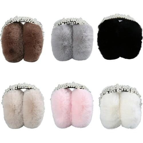 Elegant Pearl Bead Ear Winter Earmuffs For Women Warm Earmuffs Ear Warmers Gifts For Girls Cover Ears Fashion