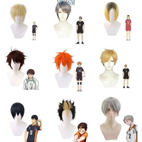 Haikyuu!! Cosplay tsukishima kei Hinata Shoyo Nishinoya Yuu Oikawa Tooru Kozume Kenma kageyama tobio Miya Atsumu Miya Osamu Wig
