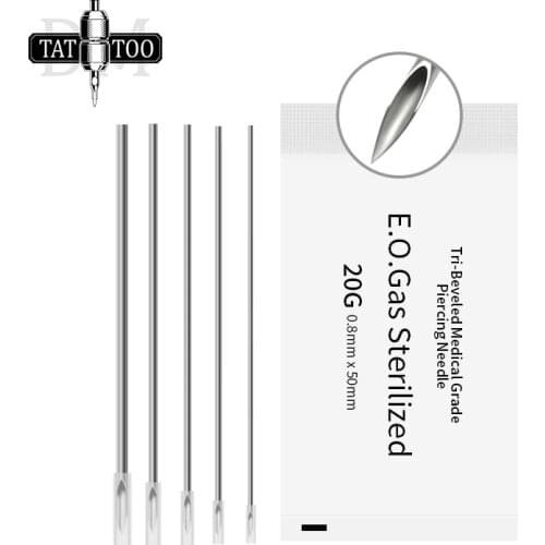 Ear Nose Sterile Piercing Needles 100Pcs 12G 14G 16G 18G 20G Disposable Body Piercing Needles Supply