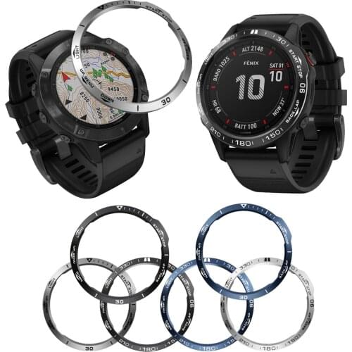 For Garmin fenix 6X/6X Pro/6X Sapphire Watch Bezel Ring Stainless Steel Adhesive For Garmin Fenix 5 6 Anti-scratch Cover Rings