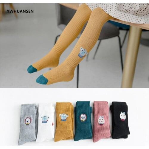 YWHUANSEN 1 to 10 Years Cute Animal Embroidery Tights for a Girl Fashionable Cotton Girls Stockings Knitted Childrens Pantyhos