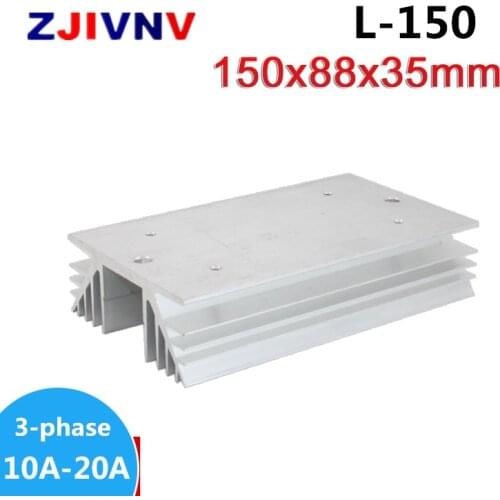 L-150 Aluminum Heat Sink 10A 20A Silver Tone Solid State Relay SSR Heat Sink Radiator For Three Phase
