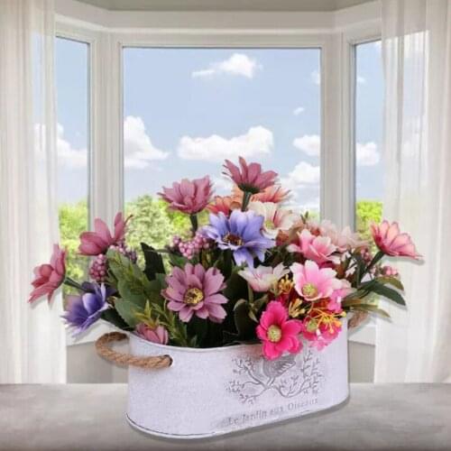 Metal Flower Pots Mini Iron Garden Balcony Bucket Iron Plant Container for Weddings Parties Decoration for Home Use