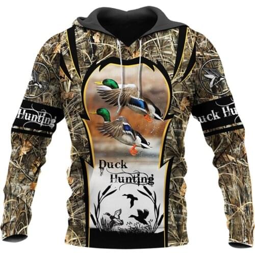Animal Duck Hunting 3D Printed Men Hoodie Harajuku Fashion Sweatshirt Unisex Casual Pullover sudadera hombre hoodies YK09