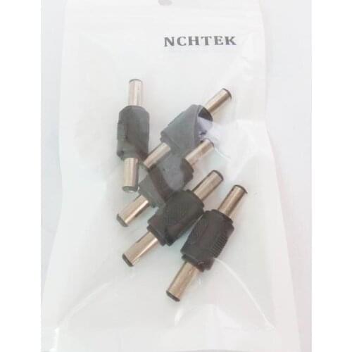 NCHTEK DC 5.5x2.1mm Male To Male connector. DC Coupler male Adapter 5.5/2.1 for CCTV camera DVR ,5pcs , Free shipping