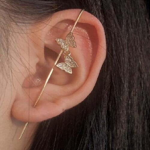 New Fashion Zirconia Pearl Ear Clip Pattern Copper Arrow X Shape Simple Woman Party Gift Jewelry Earcuff for Women Earmuffs 2020